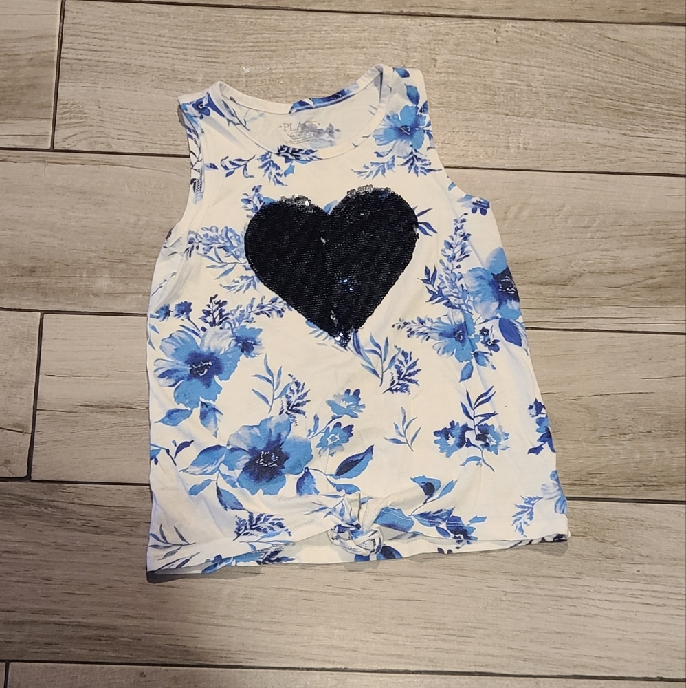 🦔Children's Place flip sequin heart tank 🧁